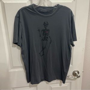 John Varvatos Skeleton Gentleman Graphic Short Sleeve Tee Gray Men's Size Large